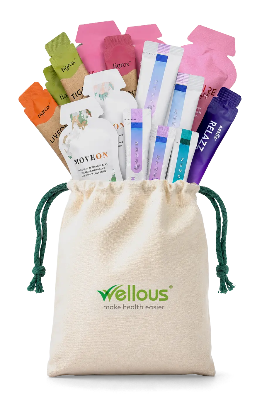 Free Wellous Pouch with 13 products